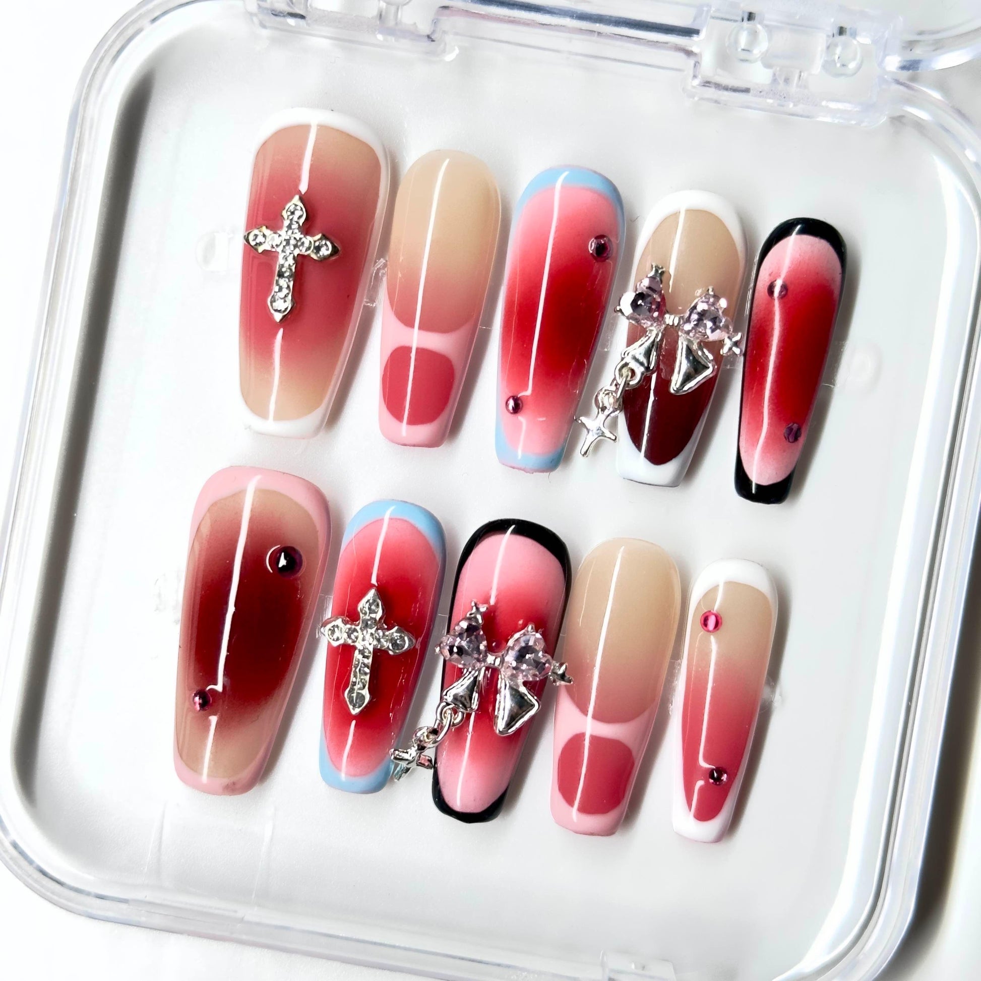 NailPopz PINK MIRACLE - Handmade 3D Press-On Nails | Durable, Reusable, and Salon-Grade Finish